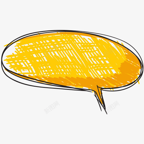 手绘卡通黄色聊天框png免抠素材_新图网 https://ixintu.com 卡通 手绘 椭圆形 聊天框 黄色 黄色椭圆形