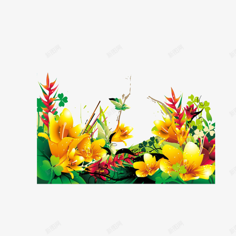 绚烂抽象花朵png免抠素材_新图网 https://ixintu.com 可爱 户外 花朵 野外