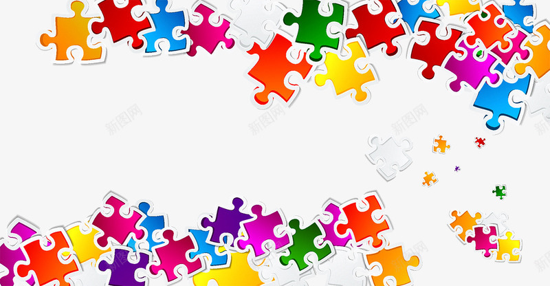 炫彩拼图矢量图ai免抠素材_新图网 https://ixintu.com 几何 图形 拼图 炫彩 背景 矢量图