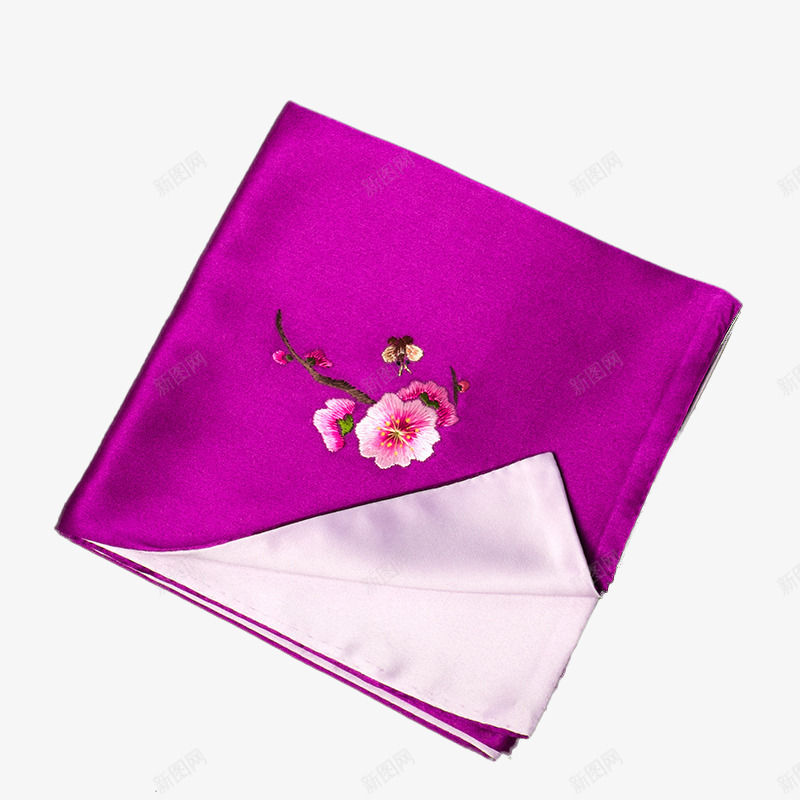 紫色绣花方巾手绢png免抠素材_新图网 https://ixintu.com 产品实物 免抠 免费下载 手帕 手绢 紫色 纯棉 绣花图片 绸缎