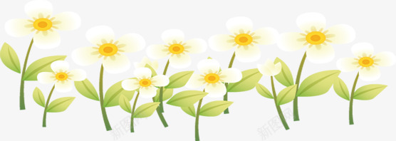 白色卡通唯美花园小花png免抠素材_新图网 https://ixintu.com 卡通 白色 花园