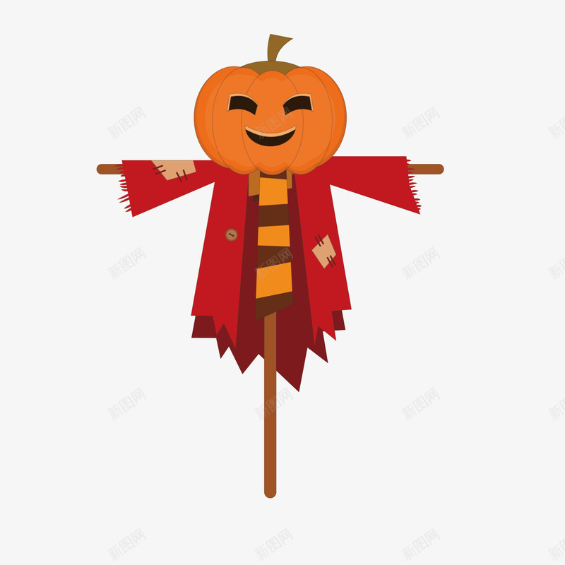红色万圣节假人png免抠素材_新图网 https://ixintu.com 万圣节 南瓜 卡通 扁平化 手绘 纹理 质感