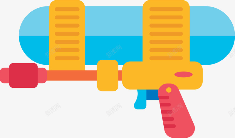 黄色卡通玩具水枪png免抠素材_新图网 https://ixintu.com 儿童玩具 小孩 扁平水枪 打水仗 游戏 玩具水枪 玩耍 童趣