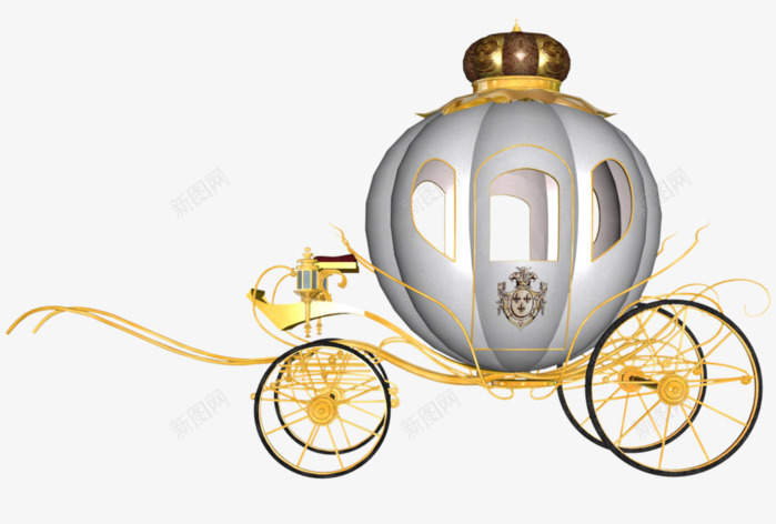 马车png免抠素材_新图网 https://ixintu.com 公主车 南瓜车 欧式 灰姑娘南瓜马车 童话
