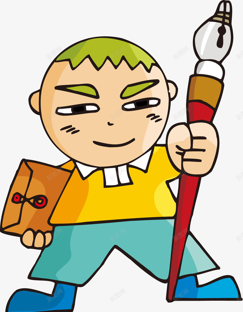 卡通奋斗中自信青年矢量图eps免抠素材_新图网 https://ixintu.com 人物 卡通 卡通奋斗中自信青年 奋斗 手绘 手绘卡通人物 自信青年 矢量图