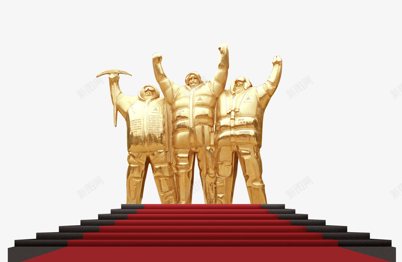拼搏奋斗金色雕像人物psd免抠素材_新图网 https://ixintu.com 以梦为马 向上 坚持 奋斗
