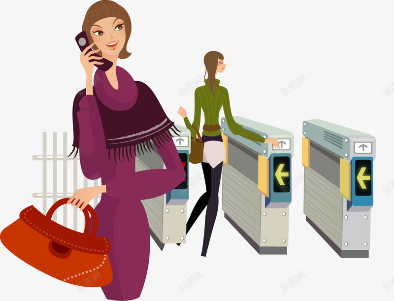 打电话的时髦女人矢量图ai免抠素材_新图网 https://ixintu.com 手机 打电话的时髦女人 时尚女人 时髦女人 矢量图