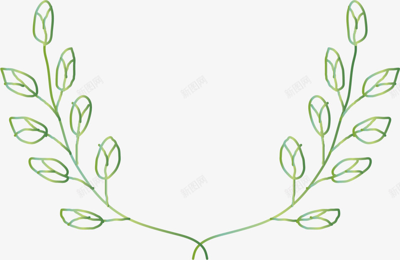 简约春季绿叶框架png免抠素材_新图网 https://ixintu.com 春天 春季 春日 枝条 植物 绿叶 自然 草枝