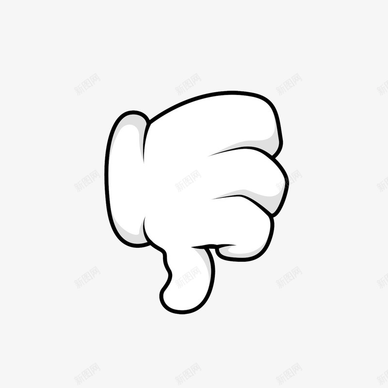 卡通大拇指向下鄙视图图标png_新图网 https://ixintu.com 不文明手势 大拇指向下 手部特写 瞧不起手势 竖中指 鄙视手势