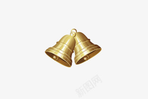 金色圣诞铃铛png免抠素材_新图网 https://ixintu.com 圣诞铃铛 蝴蝶结 金色圣诞铃铛 金色铃铛 铃铛