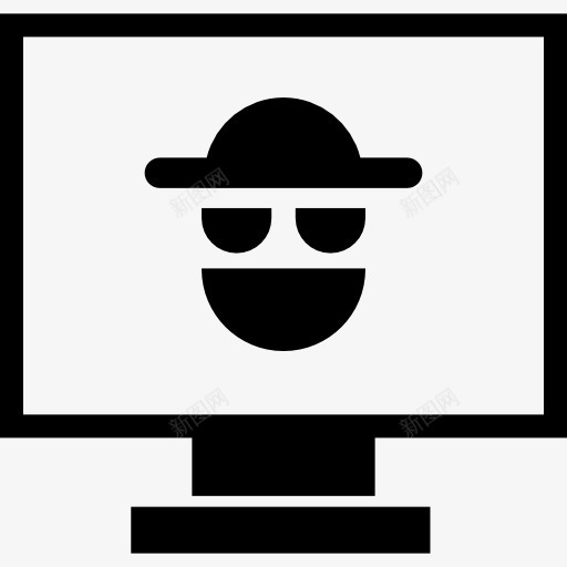 强盗的符号在屏幕图标png_新图网 https://ixintu.com 人 军事战略 工具和用具 强盗 画面 监控工具 覆盖 象征
