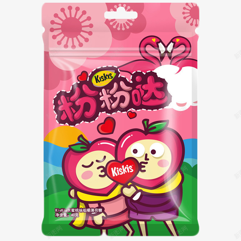 酷滋粉粉哒咀嚼薄荷糖png免抠素材_新图网 https://ixintu.com 不用吐 不留痕迹 产品实物 水蜜桃味
