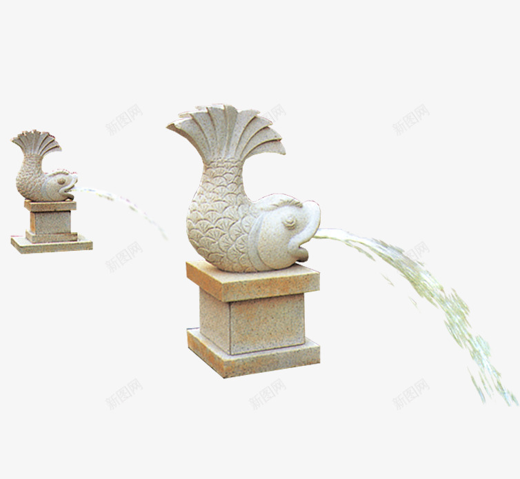 鲤鱼喷泉png免抠素材_新图网 https://ixintu.com 喷泉 园林装饰 鲤鱼 鲤鱼嘴