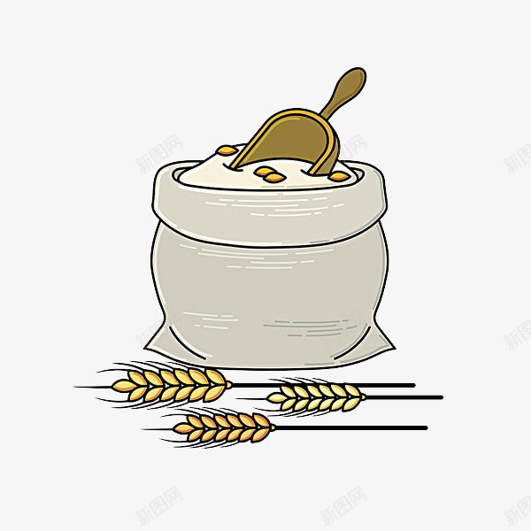 饲料袋png免抠素材_新图网 https://ixintu.com 免扣 卡通饲料袋 叉子 大米袋子 饲料袋 麦子