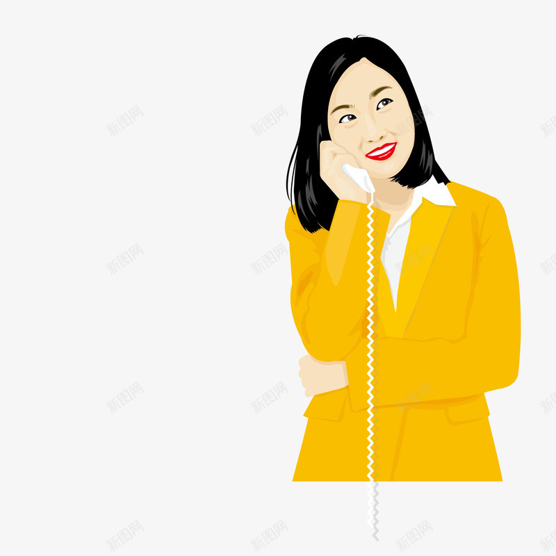 打电话的美女矢量图ai免抠素材_新图网 https://ixintu.com 打电话 美女 聊天 矢量图