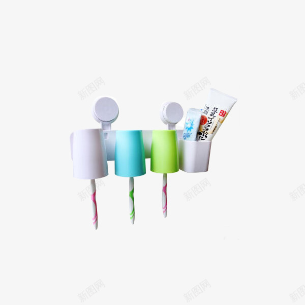 百家好世创意牙膏牙刷架漱口杯png免抠素材_新图网 https://ixintu.com 产品实物 刷牙套装 牙刷架 置物架
