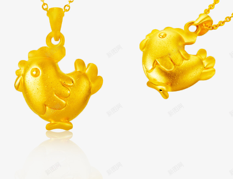 鸡形饰品png免抠素材_新图网 https://ixintu.com 产品实物 可爱 吊坠 金鸡 项链 饰品 首饰