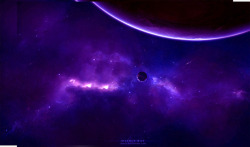 紫色神秘太空七夕素材