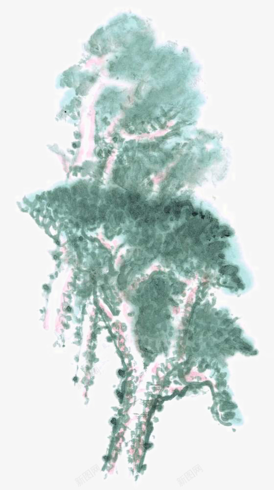 手绘装饰树木png免抠素材_新图网 https://ixintu.com 中国画技法图谱 写意树木 国画树 手绘装饰树 树木 树谱 芥子园 芥子园画谱