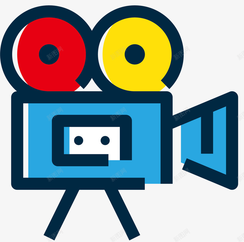 彩色手绘风格放映机png免抠素材_新图网 https://ixintu.com 卡通风格 宝莱坞特色 彩色 手绘风格 放映机 矢量宝莱坞