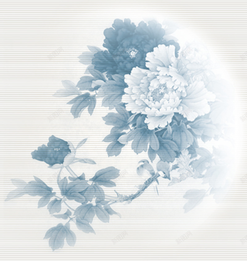 月亮psd免抠素材_新图网 https://ixintu.com 月亮 花 青色