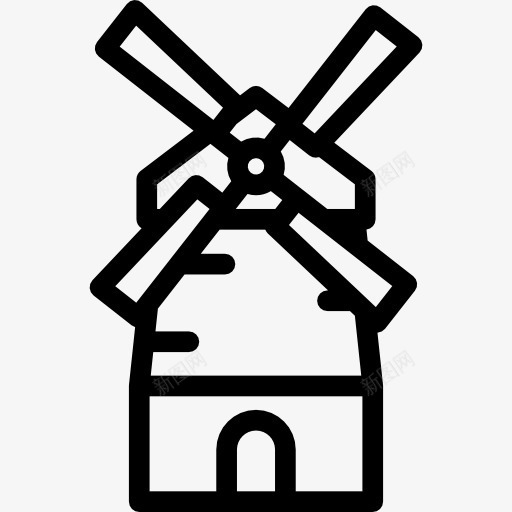 磨图标png_新图网 https://ixintu.com 农业和园艺 建筑 生态 磨 自然 风车