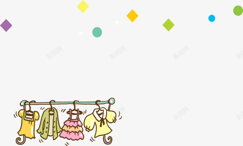 卡通手绘衣服png免抠素材_新图网 https://ixintu.com 卡通 手绘 童趣 衣服 购物
