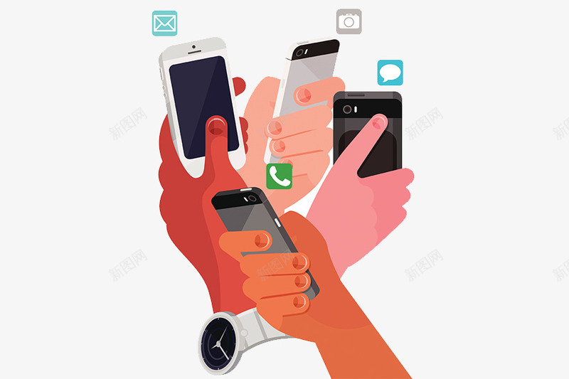 手机软件psd免抠素材_新图网 https://ixintu.com APP程序 人拿手机 智能 社交软件