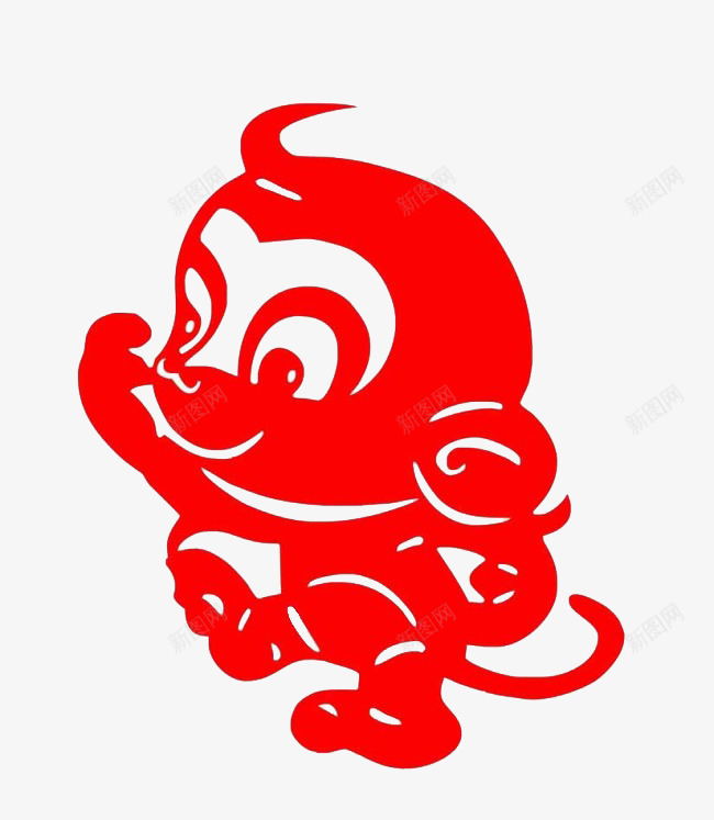 小猴子剪影png免抠素材_新图网 https://ixintu.com 中国风 剪影 猴子
