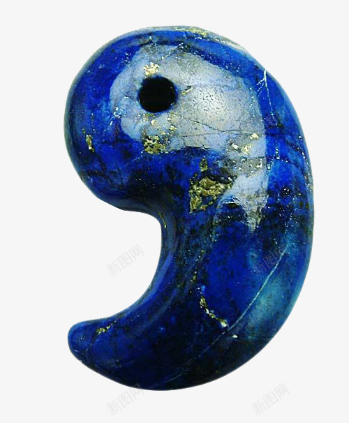 蓝色勾玉png免抠素材_新图网 https://ixintu.com 中国风 产品实物 勾玉 吊坠 挂件 玉石 石玉 蓝色