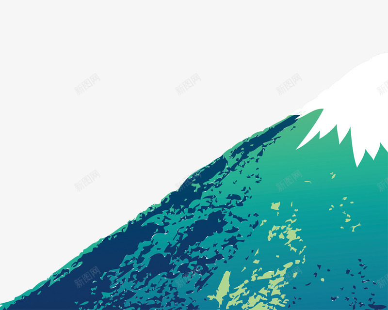 蓝绿色雪山图案png免抠素材_新图网 https://ixintu.com 清新 简约 绿色 蓝色 雪山
