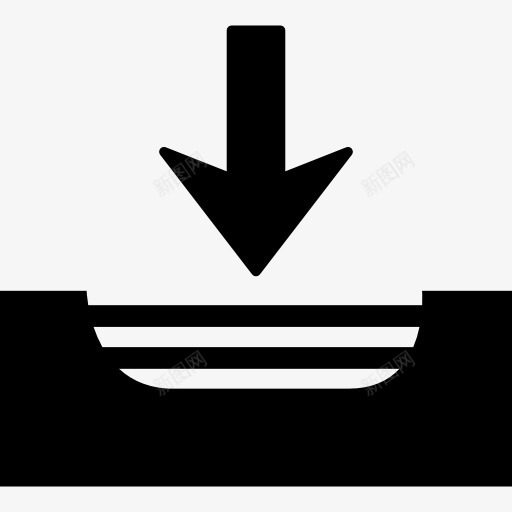 进入收件箱的象征图标png_新图网 https://ixintu.com 向下箭头 电子邮件 通知 邮件收件箱 邮箱 降