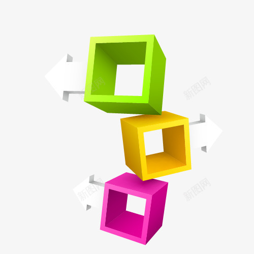 立体方框png免抠素材_新图网 https://ixintu.com 3d方框 立体