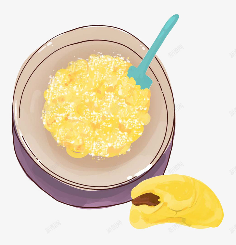 手绘榴莲酱png免抠素材_新图网 https://ixintu.com 手绘 榴莲 水果 美食制作 黄色