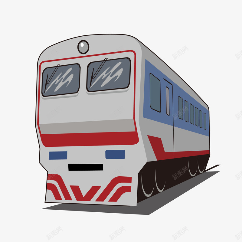 插画风格内燃机火车头矢量图ai免抠素材_新图网 https://ixintu.com 内燃机 城轨 火车头 白色火车 蒸汽火车 轨道交通 铁轨 矢量图