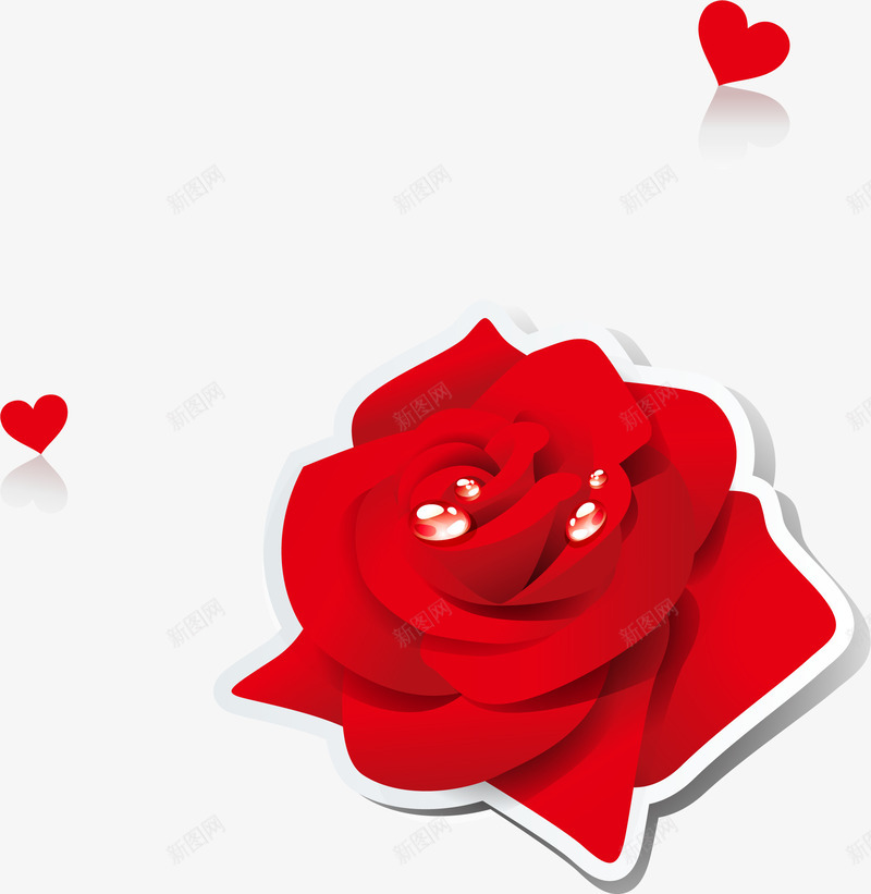 红色玫瑰花心形图案矢量图ai免抠素材_新图网 https://ixintu.com 心形图案 玫瑰花 红色 矢量图