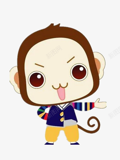 傲娇小猴子png免抠素材_新图网 https://ixintu.com 动物 卡通 可爱 图片 水彩