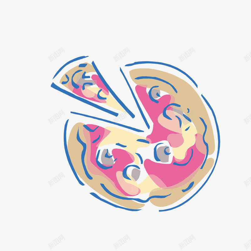 手绘披萨样式png免抠素材_新图网 https://ixintu.com 手绘 手绘披萨样式 披萨 样式