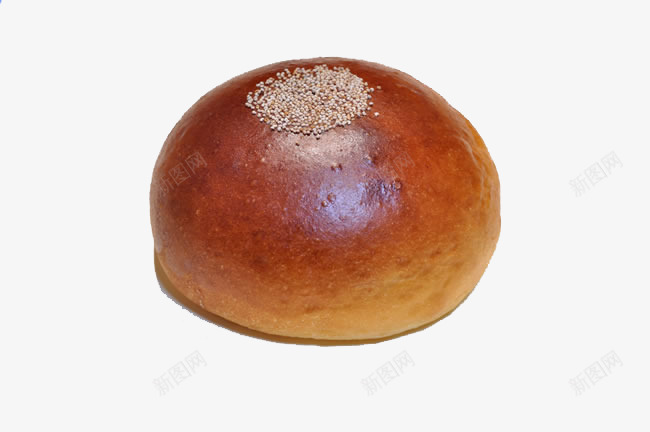 一个小面包psd免抠素材_新图网 https://ixintu.com 光泽 栗色 烘烤 芝麻 面食