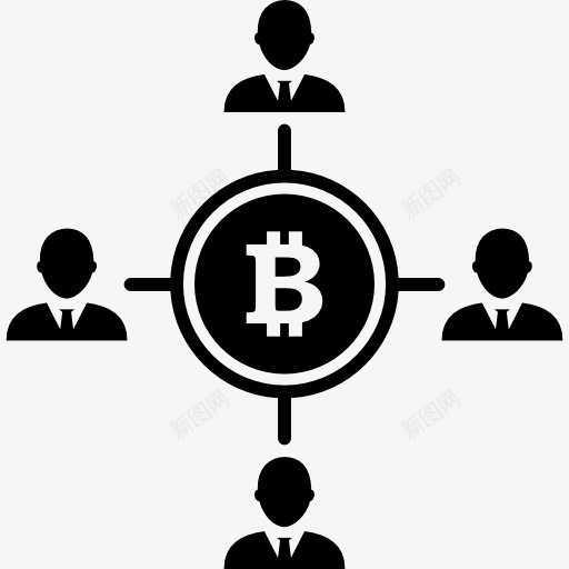 比特币用户的连接图标png_新图网 https://ixintu.com 商业用户 比特币 连接 金钱的象征