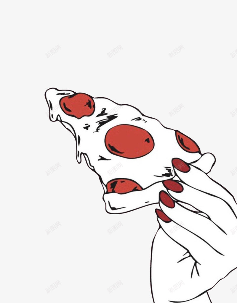 彩绘食物png免抠素材_新图网 https://ixintu.com 吃披萨 彩绘 彩绘食物 手绘 披萨 插画 美食