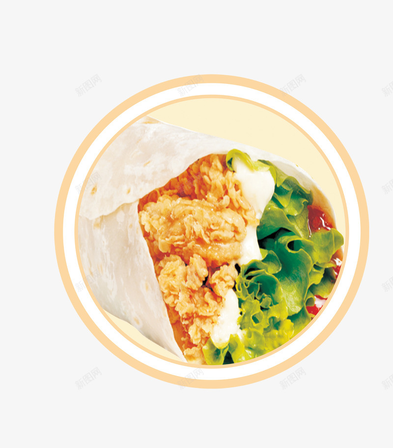 炸鸡夹饼png免抠素材_新图网 https://ixintu.com 升级 圆形 夹饼 炸鸡