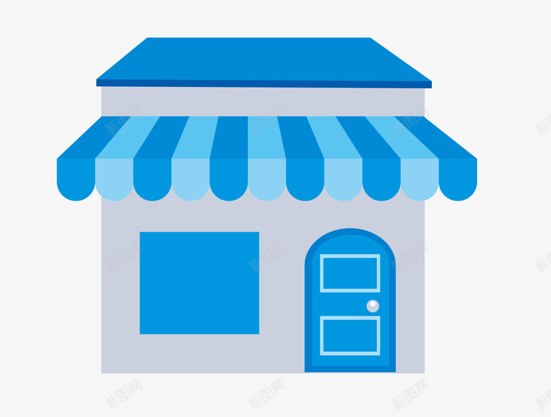 蓝色清新扁平化商店矢量图eps免抠素材_新图网 https://ixintu.com 卡通商店 商场 商店 商店png 商铺 商铺png 商铺扁平 扁平化蓝色清新商铺 矢量蓝色清新商铺 矢量图