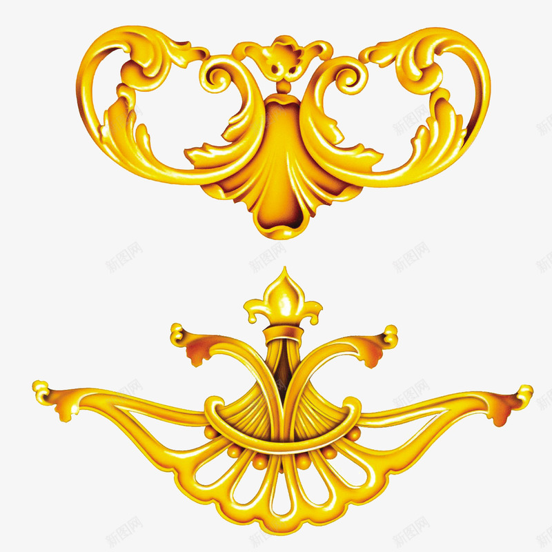 边框花纹底纹金属质感png免抠素材_新图网 https://ixintu.com 底纹 边框 金属 金黄色