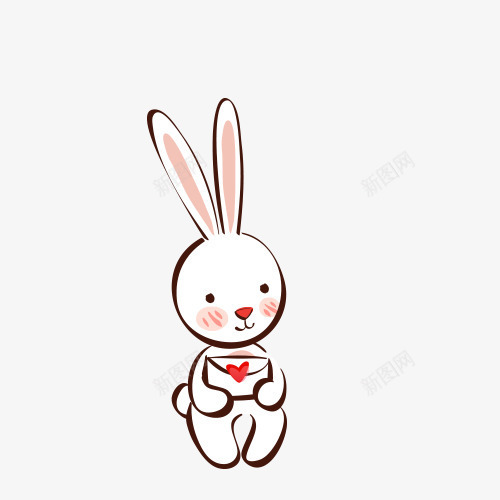 小白兔png免抠素材_新图网 https://ixintu.com 卡通 表白 长耳朵