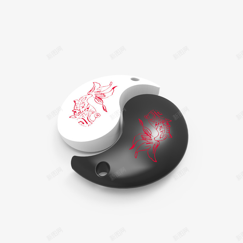 太极八卦吊坠png免抠素材_新图网 https://ixintu.com png图形 中国风 八卦 八卦鱼 太极 红金鱼 装饰