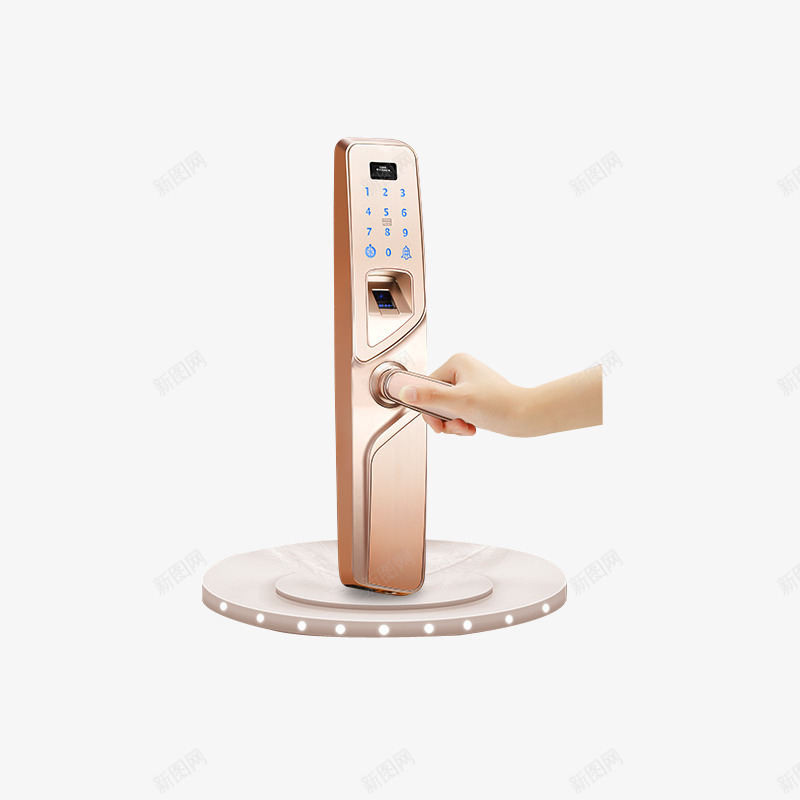 指纹智能锁png免抠素材_新图网 https://ixintu.com 密码锁 指纹 智能锁 门锁