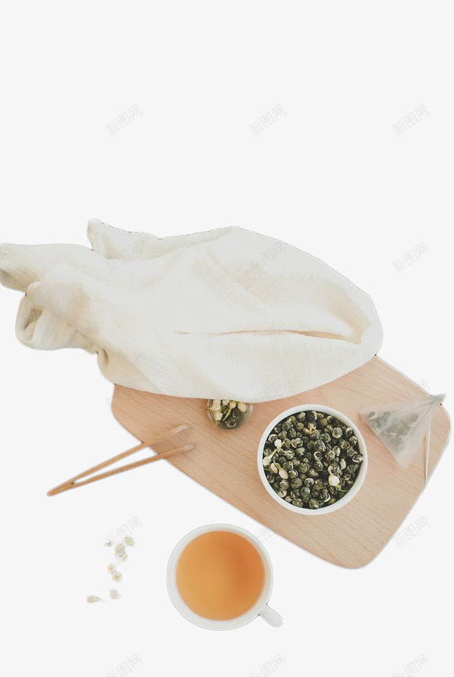 茉莉茶制作png免抠素材_新图网 https://ixintu.com 简约 花茶 茉莉茶 飘雪