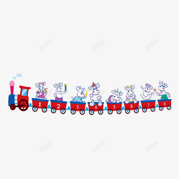 卡通小火车png免抠素材_新图网 https://ixintu.com Q版小火车 乐园 公园 卡通小火车