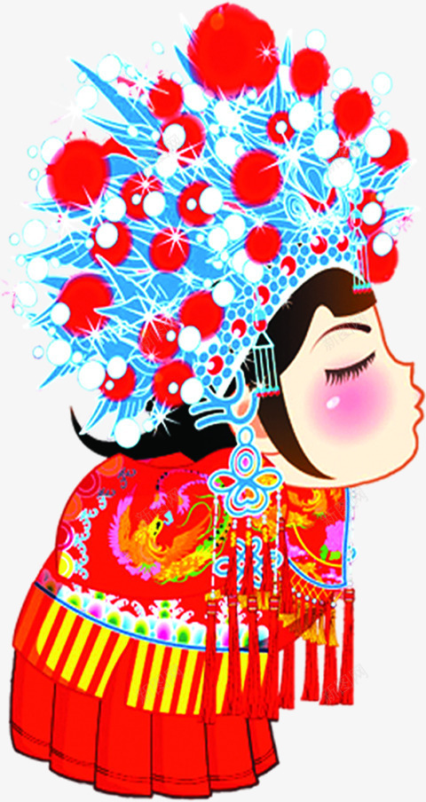 华丽中国风卡通新娘婚礼png免抠素材_新图网 https://ixintu.com 华丽 卡通 国风 婚礼 新娘